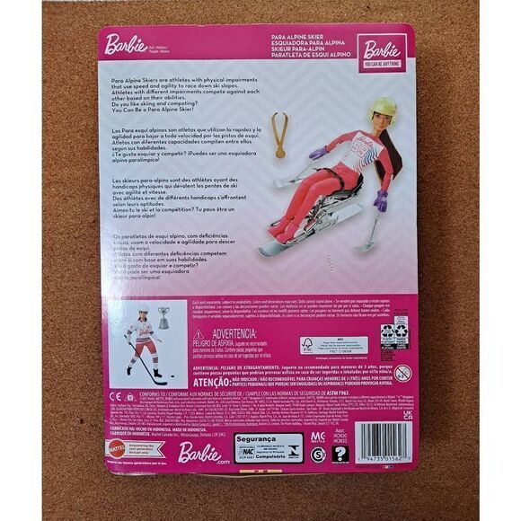 Mattel Barbie Para Alpine Skier You Can Be Anything Ages 3+ - Picture 2 of 4